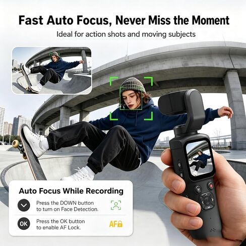 4K Handheld Camera with WiFi,Outdoor Pocket Gimbal Vlogging Camera,330° Rotating Lens Handheld Camcorder,64MP Fast Focusing Face Tracking,3-Axis Stabilizer for Vloggers and YouTube (PINK-128G) in Kuwait