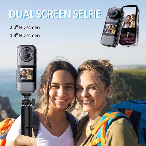 Xilecam Action Camera Dual Screen Sports Camera 32GB Card,Support Rain Protection with 2 X1350mAh Batteries and Multi-Function Accessory（Metallic Gray） in Kuwait
