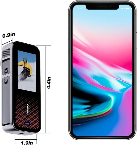 Xilecam Action Camera Dual Screen Sports Camera 32GB Card,Support Rain Protection with 2 X1350mAh Batteries and Multi-Function Accessory（Metallic Gray） in Kuwait