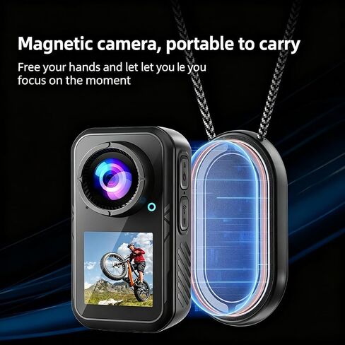 Motorcycle Camera, 5K HD Mini Wearable Body Adventure Action Cameras, 6-Axis Electronic Image Stabilization, 130-Degree Wide-Angle Lens for Cycling, Pet Walking and Outdoors Activities (1080P) in Kuwait