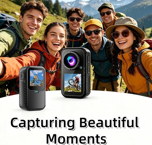 Motorcycle Camera, 5K HD Mini Wearable Body Adventure Action Cameras, 6-Axis Electronic Image Stabilization, 130-Degree Wide-Angle Lens for Cycling, Pet Walking and Outdoors Activities (1080P) in Kuwait