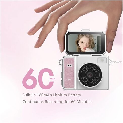 2K Ultra Light Mini Retro Action Camcorder with 1.47 Inch Flip Screen, Only 30g Portable Pocket Video Recorder() in Kuwait