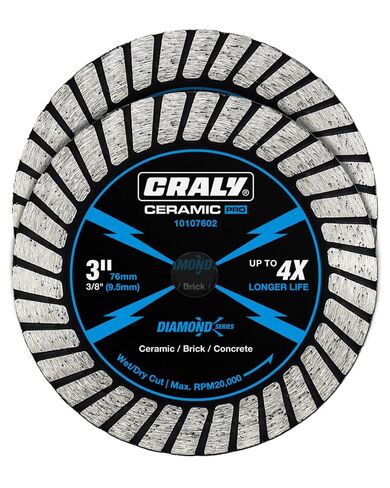 CRALY 3 Inch Super Thin Turbo Diamond Blade, 3/8 in Arbor, 3'' Diamond Stone Blade for Angle Grinder & Circular Saw, Diamond Cutting Wheel for Cutting Granite, Concrete, Brick, Marble, Masonry, 2PC in Kuwait