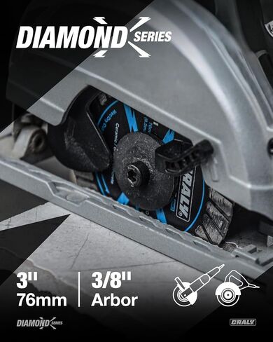 CRALY 3 Inch Super Thin Turbo Diamond Blade, 3/8 in Arbor, 3'' Diamond Stone Blade for Angle Grinder & Circular Saw, Diamond Cutting Wheel for Cutting Granite, Concrete, Brick, Marble, Masonry, 2PC in Kuwait