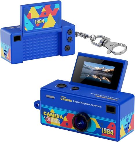 1080P G62 Portable Mini Thumb Keychain Camera | G62 Mini Thumb Camera 130° Wide Angle Autofocus TFT Screen Flashlight(Black) in Kuwait