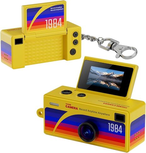 1080P G62 Portable Mini Thumb Keychain Camera | G62 Mini Thumb Camera 130° Wide Angle Autofocus TFT Screen Flashlight(Black) in Kuwait