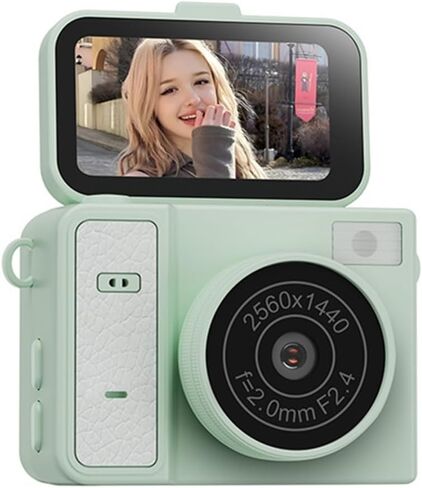 2K Flip Screen Thumb Keychain Mini Camera | Retro CCD Mini Camcorder 1.47" Flip Lens 128GB TF Card Support(One size Green) in Kuwait