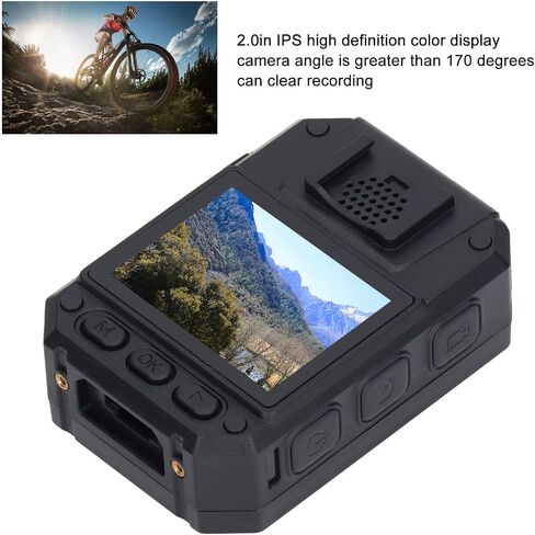Cryfokt Body Camera with 2.0in IPS Display, 170 Wide Angle, Infrared Night, 8+ Hours Recording, for Law Enforcement, Cycling, Construction in Kuwait