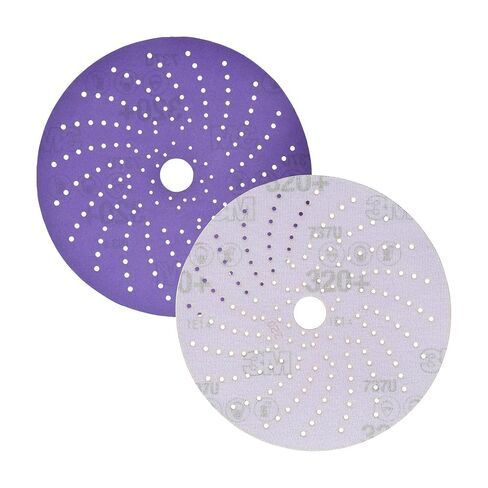 3M Cubitron II Hookit Clean Sanding Abrasive Disc 31483, 6 in, 320+ Grade, Pack of 50 Discs, Virtually Dust-Free, High Performance, Long Lasting, Multi-Hole Pattern, Feather Edging, Stock Removal in Kuwait