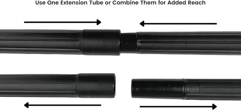 Wessel 1.25in x 19in Vacuum Extension Wand 3-PK, Plastic, Friction Fit | Rigid reinforced plastic; fits 1.25 in friction-fit & button-locking handles and attachments, no locking; pack of 3 wands in Kuwait