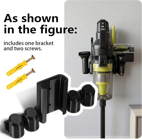 Wall Mount Organizer for Ryobi ONE+ HP 18V Cordless Pet Stick Vac — Compact Tool Holder & Replacement Dock, Keeps All Included Accessories Neat, Easy Install in Kuwait