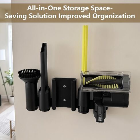 Wall Mount Organizer for Ryobi ONE+ HP 18V Cordless Pet Stick Vac — Compact Tool Holder & Replacement Dock, Keeps All Included Accessories Neat, Easy Install in Kuwait