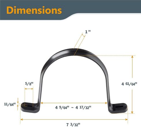 POWERTEC 70343-P2 Hangers for 4" Dust Collection Hose, Pipes and Dust Collection Fittings with Mounting Screws, 10 PK in Kuwait