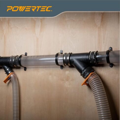 POWERTEC 70343-P2 Hangers for 4" Dust Collection Hose, Pipes and Dust Collection Fittings with Mounting Screws, 10 PK in Kuwait
