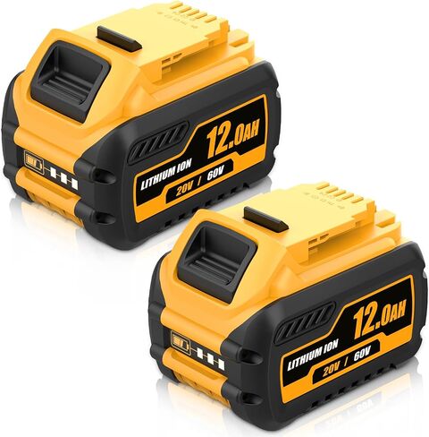 2-Pack 12000mAh DCB609 Replacement for Dewalt 20V/60V Max Lithium Battery | Compatible with Dewalt DCB609-2 DCB612 DCB612-2 DCB606 DCB606 DCB208 DCB207 DCB206 DCB204 DCB203 DCB200 DCB201 Power Tool in Kuwait