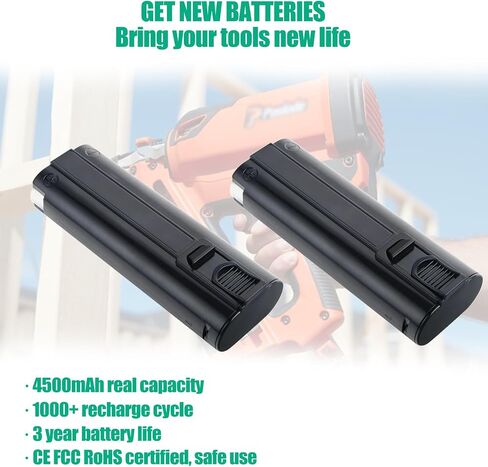 Upgraded 4500mAh 2Pack 6V Ni-Mh Battery Compatible for Paslode 6V Battery 404717 B20544E BCPAS-404717 404400 900420 900600 901000 902000 B20720 CF-325 IM200 F18 IM250 IM350A PS604N Cordless Nailer in Kuwait