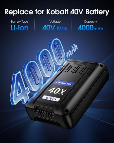 40V 4000mAh Battery Replacement for Kobalt 40V Battery Compatible with Kobalt 40V Cordless Power Tool Battery KB440-03 KB2540C-06 KB640-03 KB240-06 in Kuwait