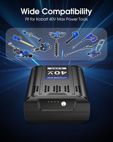 40V 4000mAh Battery Replacement for Kobalt 40V Battery Compatible with Kobalt 40V Cordless Power Tool Battery KB440-03 KB2540C-06 KB640-03 KB240-06 in Kuwait