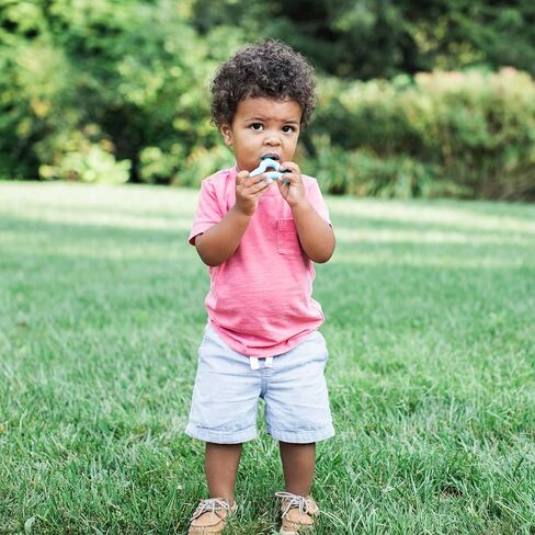 Green Sprouts Silicone Molar Teether, 12mo+, Platinum-Cured Silicone, Sterilizer Safe, Tested for Hormones - Light Blueberry in Kuwait
