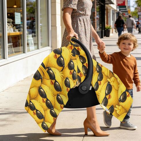 Ducks Glasses Pattern Baby Car Seat Cover Nursing Cover | Muslin-like Cotton Blend, Breathable, Multi-use, Newborn Essentials Must Haves, Fits Most Strollers, for Babies Boys Girls in Kuwait