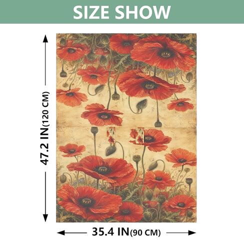Poppies Flowers Pattern Baby Car Seat Cover Stroller Sun Shade | Muslin-like Cotton Blend, Breathable, Multi-use, Newborn Essentials Must Haves, Fits Most Strollers, for Babies Boys Girls in Kuwait