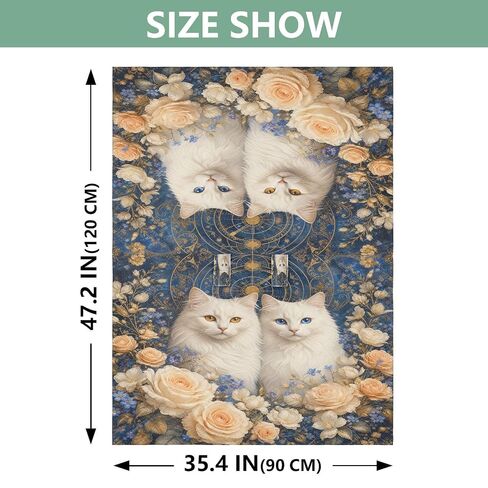 Cat Flowers Pattern Baby Car Seat Cover Stroller Sun Shade | Muslin-like Cotton Blend, Breathable, Multi-use, Newborn Essentials Must Haves, Fits Most Strollers, for Babies Boys Girls in Kuwait