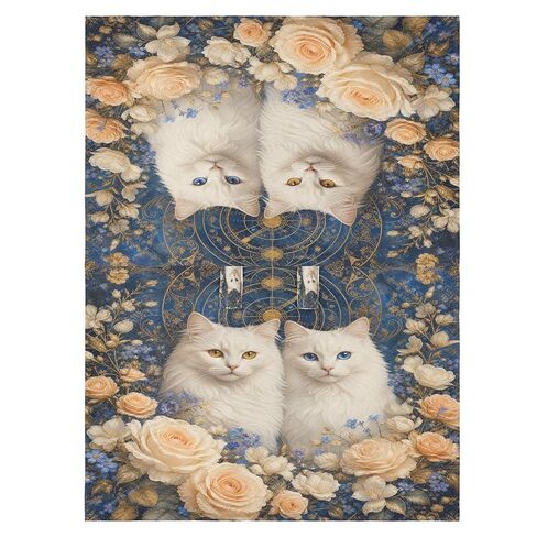 Cat Flowers Pattern Baby Car Seat Cover Stroller Sun Shade | Muslin-like Cotton Blend, Breathable, Multi-use, Newborn Essentials Must Haves, Fits Most Strollers, for Babies Boys Girls in Kuwait