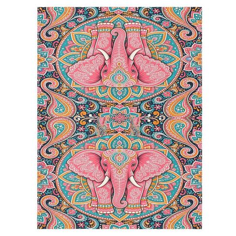 Boho Elephant Pattern Baby Car Seat Cover Nursing Cover Up | Muslin-like Cotton Blend, Breathable, Multi-use, Newborn Essentials Must Haves, Fits Most Strollers, for Babies Boys Girls in Kuwait