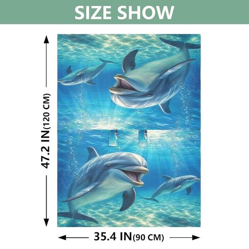 Ocean Dolphin Pattern Baby Car Seat Cover Infant Carseat Cover | Muslin-like Cotton Blend, Breathable, Multi-use, Newborn Essentials Must Haves, Fits Most Strollers, for Babies Boys Girls in Kuwait