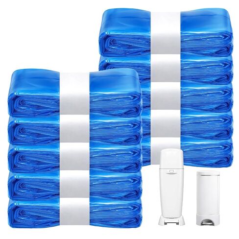 Compatible with Diaper Genie Pails Diaper Pail Refills | 10 Pack Continuous Long-Roll Lemon-Scent Refills | Leak-Resistant Odor-Blocking Diaper Disposal Bags | Easy Cut & Tie System in Kuwait