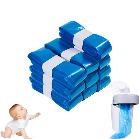 Compatible with Diaper Genie Pails Diaper Pail Refills | 10 Pack Continuous Long-Roll Lemon-Scent Refills | Leak-Resistant Odor-Blocking Diaper Disposal Bags | Easy Cut & Tie System in Kuwait