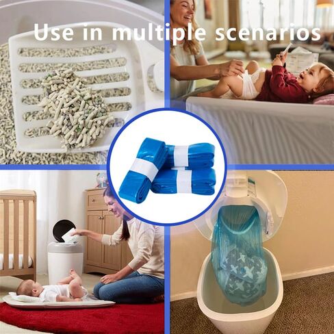 Compatible with Diaper Genie Pails Diaper Pail Refills | 10 Pack Continuous Long-Roll Lemon-Scent Refills | Leak-Resistant Odor-Blocking Diaper Disposal Bags | Easy Cut & Tie System in Kuwait