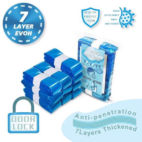 Compatible with Diaper Genie Pails Diaper Pail Refills | 10 Pack Continuous Long-Roll Lemon-Scent Refills | Leak-Resistant Odor-Blocking Diaper Disposal Bags | Easy Cut & Tie System in Kuwait