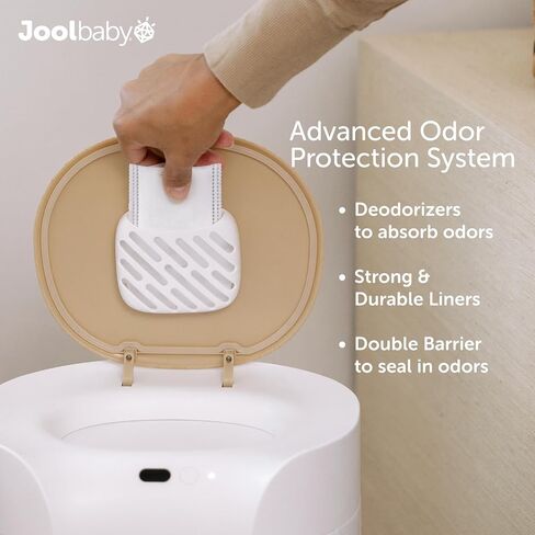 Jool Baby SmartWave Plus Diaper Pail & Refill – Motion Sensing Lid with Odor Lock – Compatible with Regular Trash Bags – Holds up to 50 Newborn Diapers in Kuwait