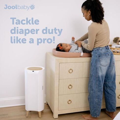 Jool Baby SmartWave Plus Diaper Pail & Refill – Motion Sensing Lid with Odor Lock – Compatible with Regular Trash Bags – Holds up to 50 Newborn Diapers in Kuwait