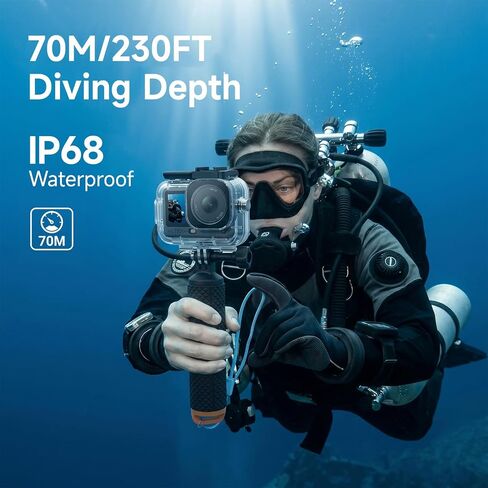 Waterproof Underwater Housing Case Kit for DJI Action 6 Camera, 70M(230FT) Diving Shell with Floating Handle, Anti‑Fog & Quick Release Screws, Snorkeling Underwater Shooting Accessories in Kuwait