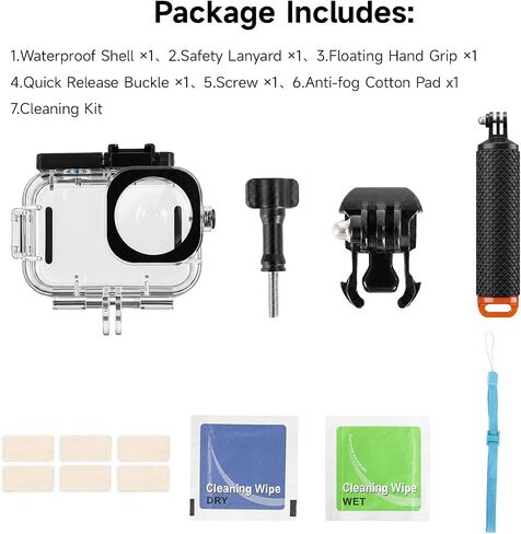 Waterproof Underwater Housing Case Kit for DJI Action 6 Camera, 70M(230FT) Diving Shell with Floating Handle, Anti‑Fog & Quick Release Screws, Snorkeling Underwater Shooting Accessories in Kuwait
