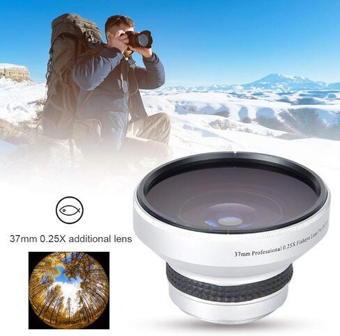 Super Fisheye Lens 37mm 0.25X Attachment for Dramatic Wide Angle Shots and Macro Photography with 37mm Camera Lenses in Kuwait