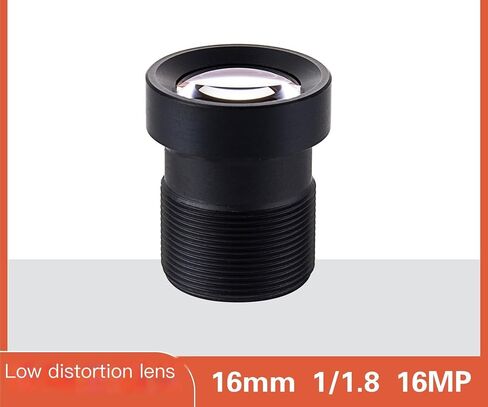 16MP Low Distortion M12 Fixed Lens 16mm 1/1.8" UAV & Machine Vision | All-glass flat field optics, stable M12 mount, multi-layer AR coating, lightweight compact barrel in Kuwait