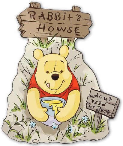 Open Road Brands Disney Winnie the Pooh Rabbit's Howse Wood Wall Decor | Cute Winnie the Pooh Wall Art for Bedroom or Nursery in Kuwait