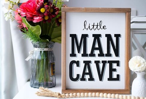 Little Man Cave Wooden Wall Sign for Toddler Boys Room - Modern Farmhouse Wall Art in Kuwait