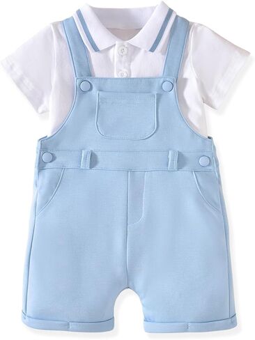 6-3T Baby Toddler Boys Polo and Shorts Infant Overalls 2-piece Summer Outfit Set in Kuwait