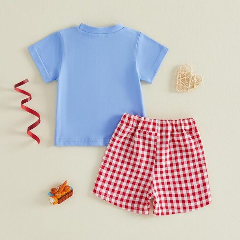 Toddler Baby Boy Halloween Outfit Pumpkin Shorts Set Fall Clothes | Toddler Halloween Outfit Pumpkin Truck Short Sleeve T-Shirts Tops With Plaid Shorts 2Pcs Halloween Clothes Set in Kuwait
