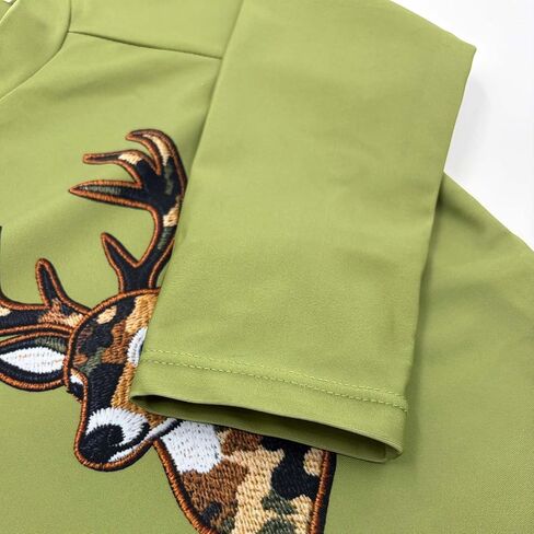 Toddler Boys 3-Piece Deer Print Rash Guard with Camouflage Swim Trunk & Sun Hat Long Sleeve Swimwear Suit for Beach Pool in Kuwait