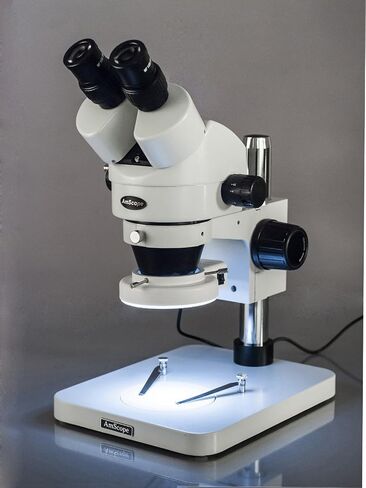 AmScope 3.5X-90X Inspection Dissecting Zoom Power Stereo Microscope with 64-LED Light in Kuwait