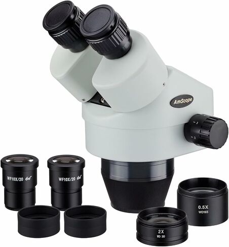 AmScope SM3590B 90X Binocular Zoom Power Stereo Microscope Head | 3.5X-90X Magnification Range in Kuwait
