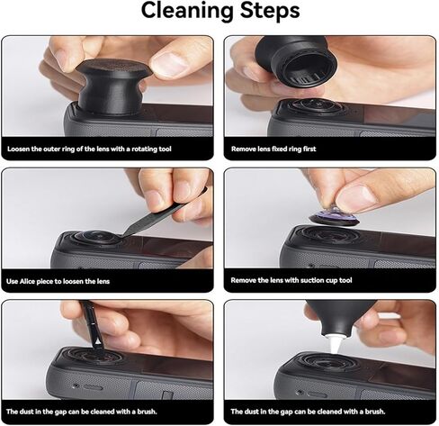 Replacement Lens Complete Kit for Insta360 X5 Camera Lens Repair Parts Accessories, HD Optical Glass Lenses with Removal and Cleaning Tools Kit (Single Lens Set) in Kuwait