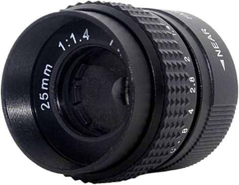 25mm 1/2" Manual Iris Black Industrial Machine Vision Camera Lens | 25mm fixed focal lens, manual adjustable iris, black housing, fits 1/2" sensor, optical lens for industrial machine vision in Kuwait