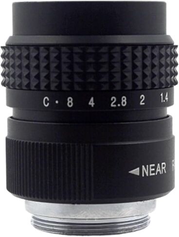 25mm 1/2" Manual Iris Black Industrial Machine Vision Camera Lens | 25mm fixed focal lens, manual adjustable iris, black housing, fits 1/2" sensor, optical lens for industrial machine vision in Kuwait