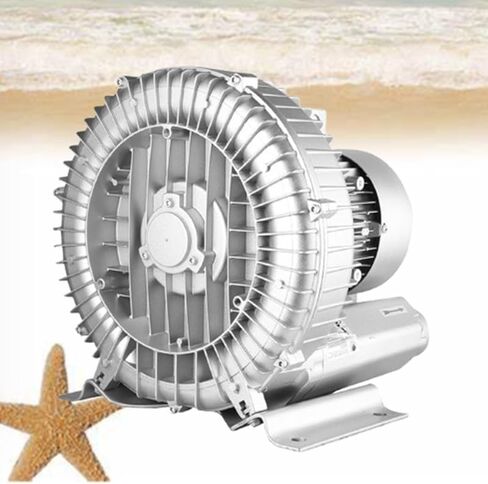 110V Regenerative Blower, High Pressure Air Pump for Pond Aeration, Vacuum Suction & Ventilation, Durable Aluminum Housing, Low Noise Industrial Fan for Fish Tank and Factory Use in Kuwait